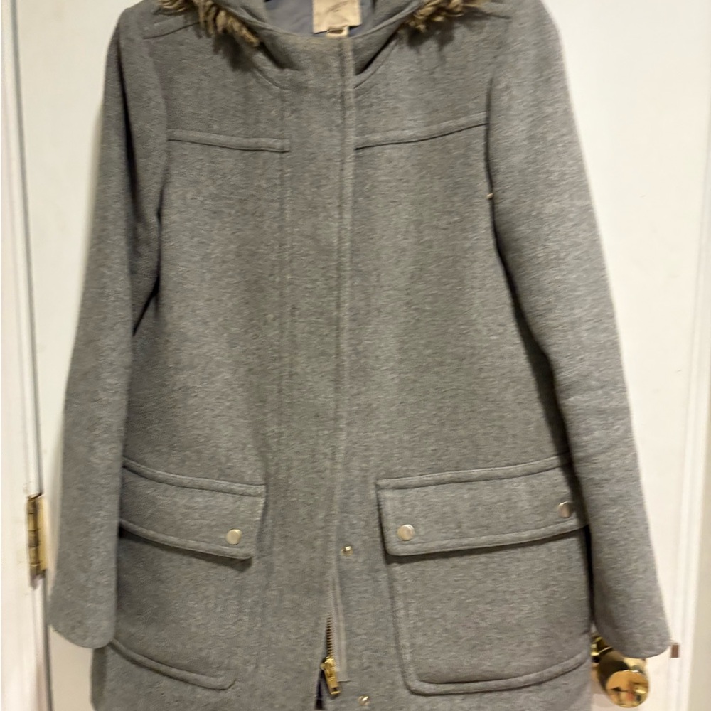 Gray Women's Hooded Coat
